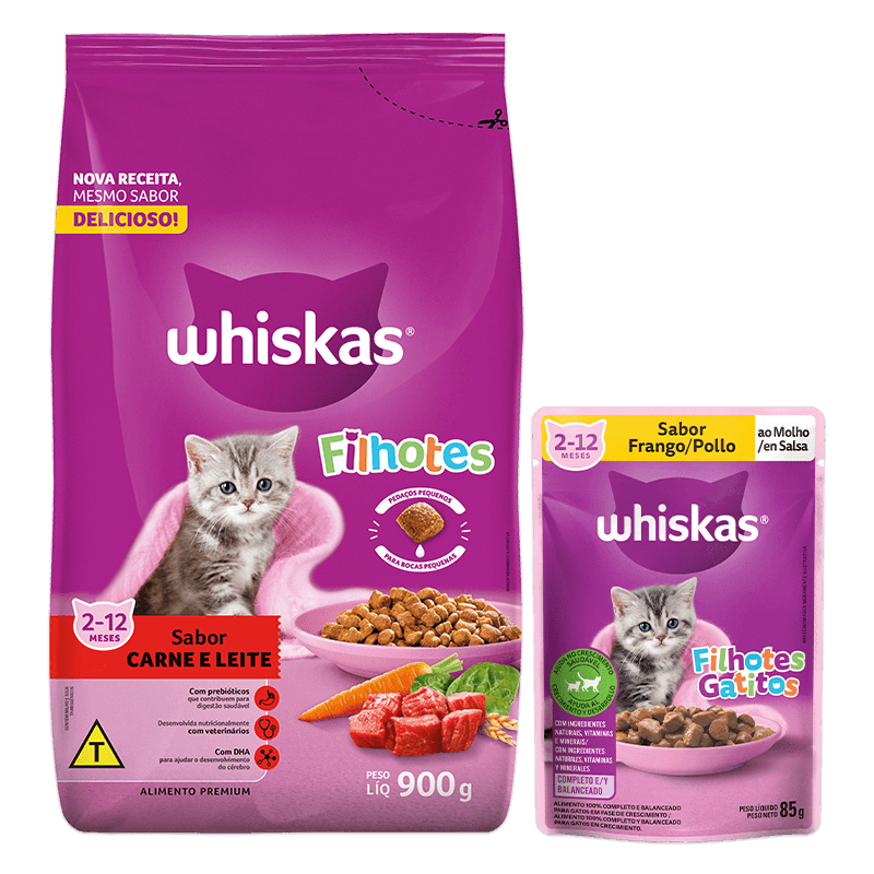 Ração Whiskas Filhotes Sabor Carne 10,1kg